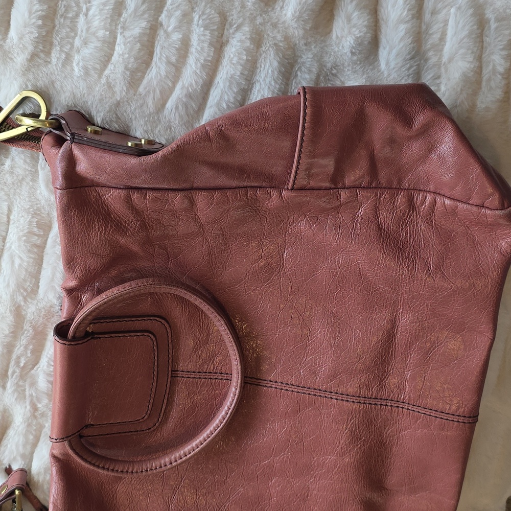 HOBO Women's Dusty Rose Sheila Leather Hobo Bag Ex Cond - Picture 2 of 7